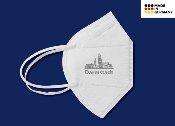 Darmstadt - 10 hochwertige FFP2-Masken mit Städtemotiv Modell DMASKS Protect 21 FFP2 NR (CE 2841) MADE IN GERMANY